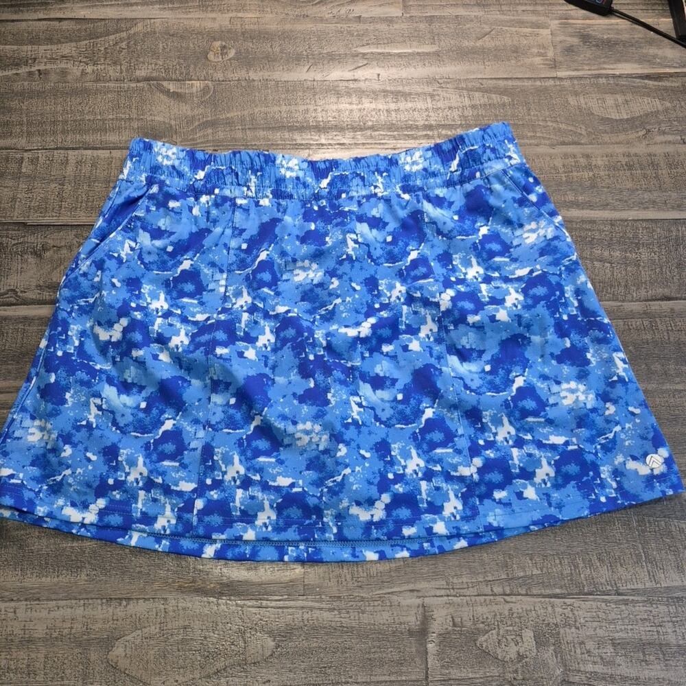 Traj3ctory Skort Womens Large Blue White Camouflage Eco-Friendly Activewear